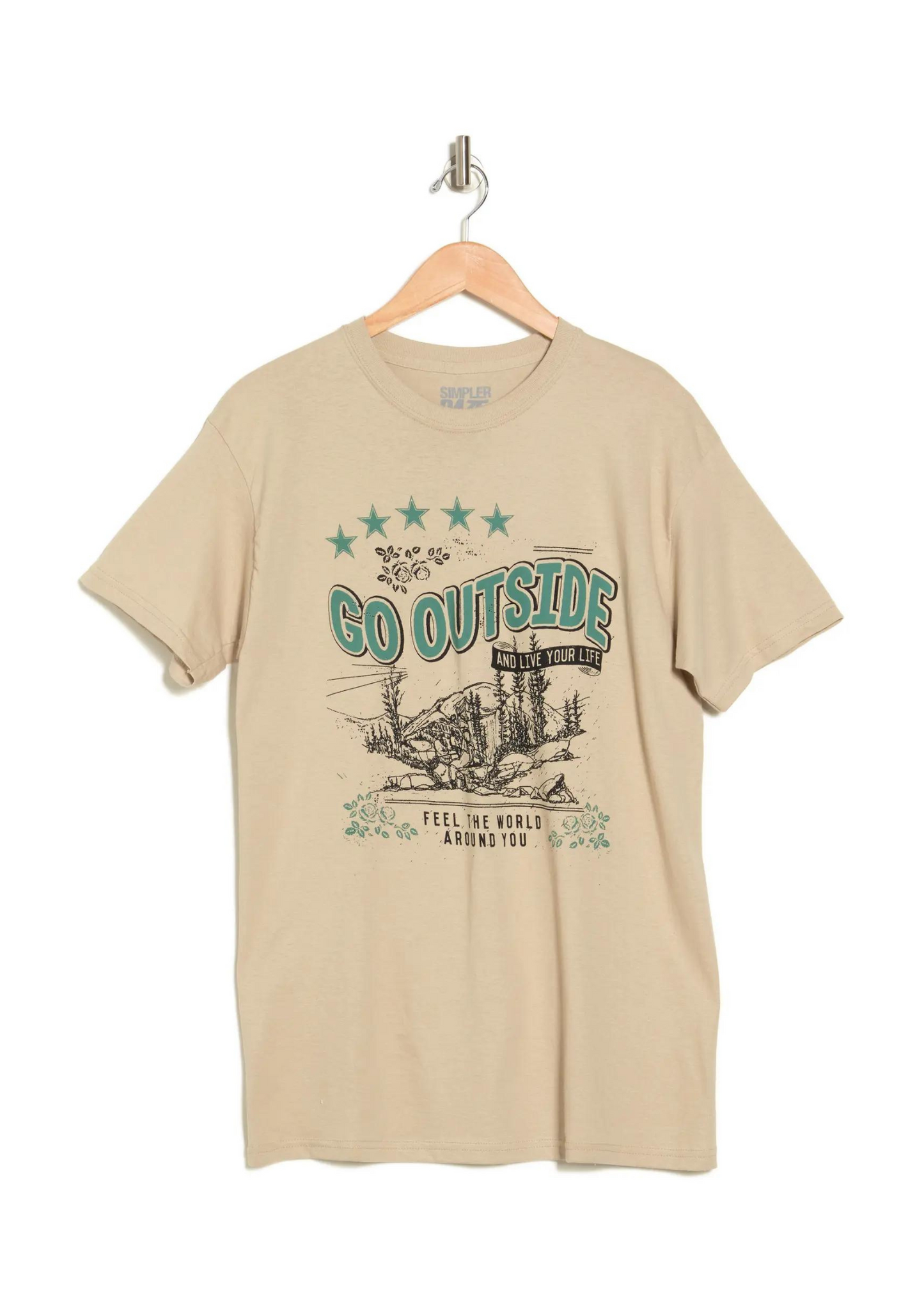 Go Outside Cotton Graphic T-Shirt